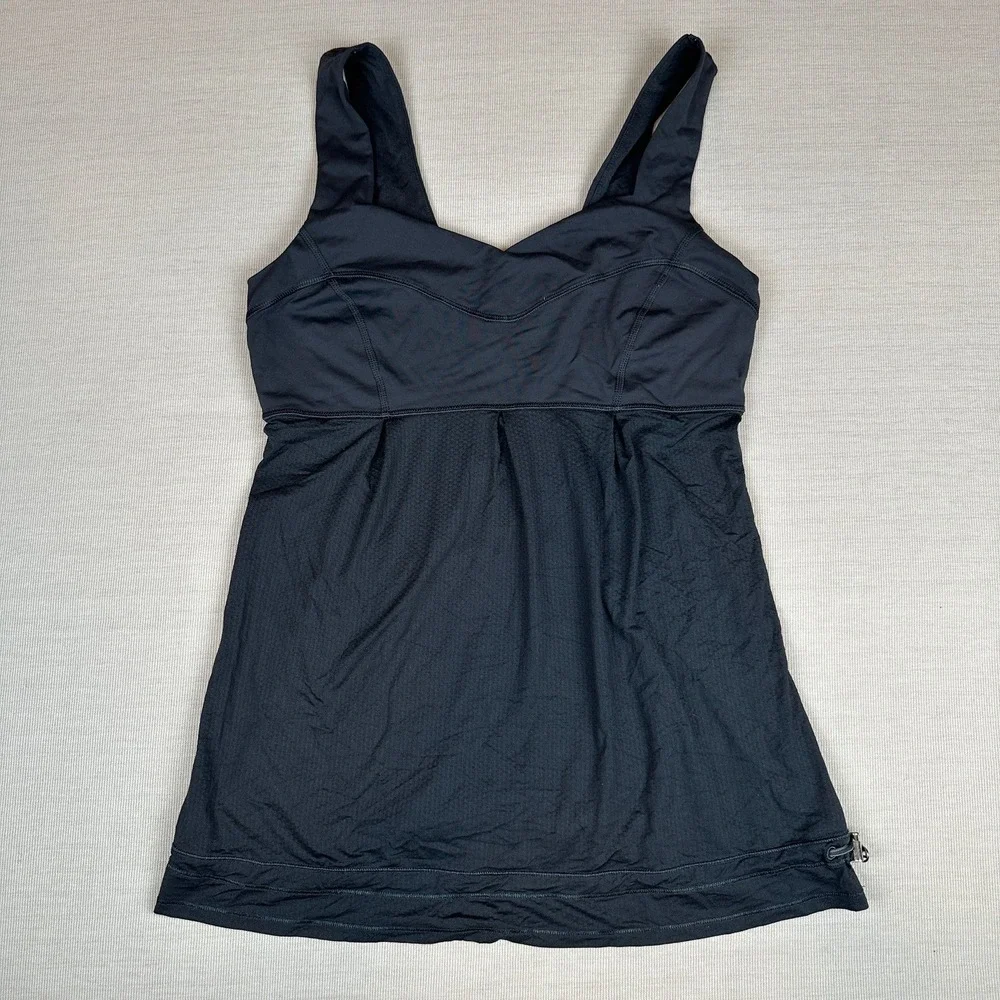 Lululemon Run Tame Me Tank Black Drawstring Cord Racerback Womens Sz 6